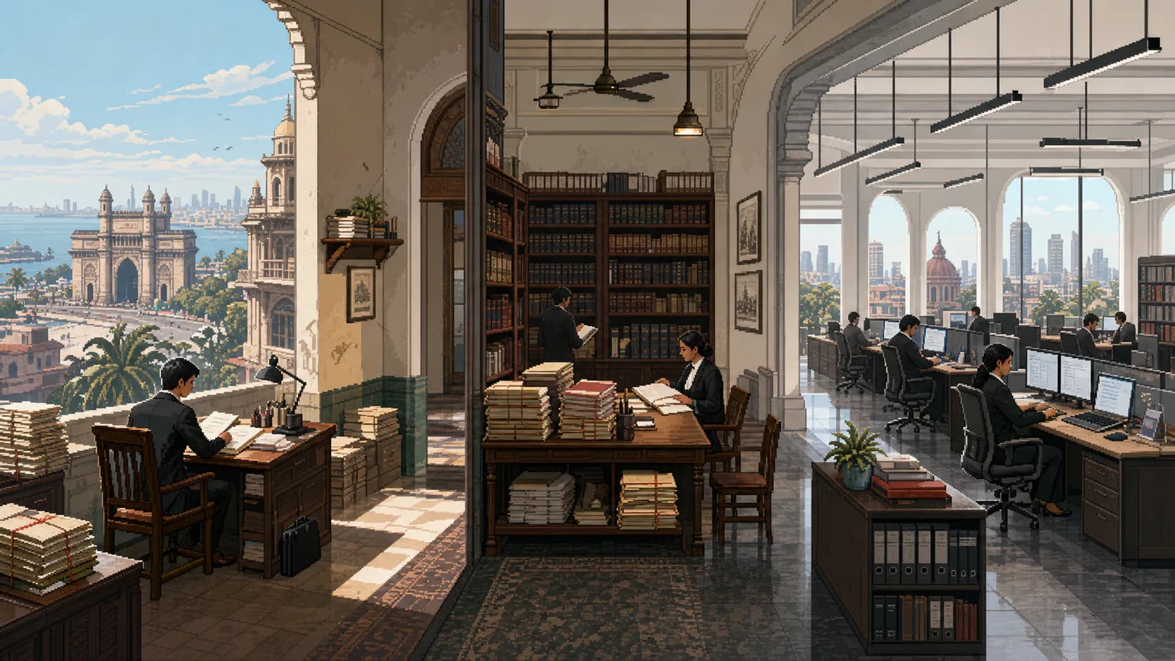 Pixel-art legal practices growing from an individual workspace to an enterprise operation